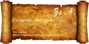 Zsigrai Antigon névjegykártya